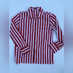 J. Crew Red & White Vertical Stripe Button-Up Shirt